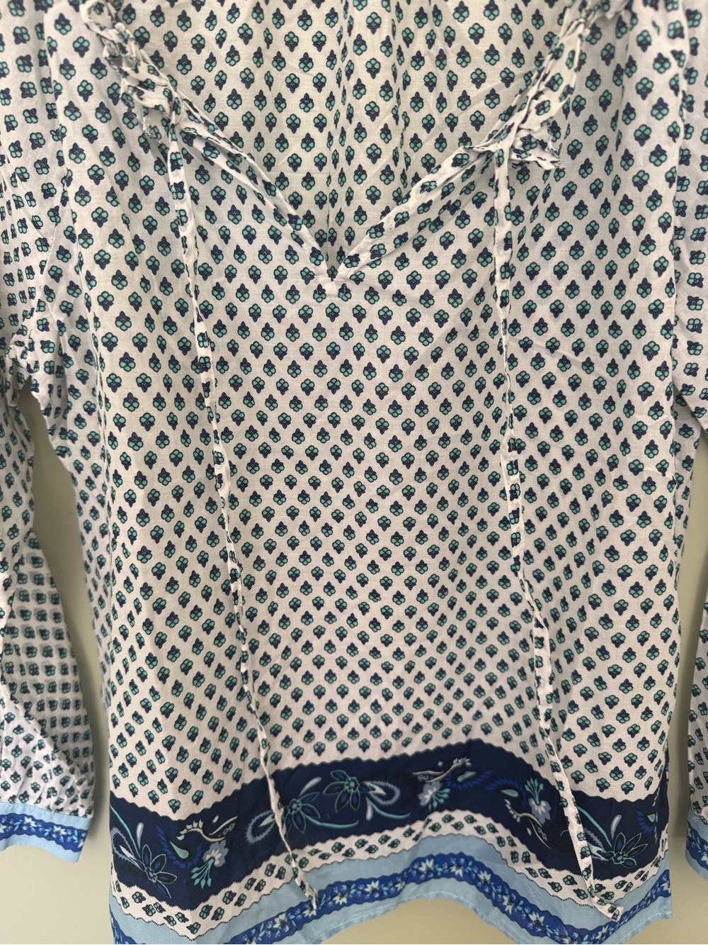 J Crew Tie Front Ruffle Top - Picture 3 of 8